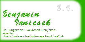 benjamin vanicsek business card