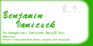 benjamin vanicsek business card